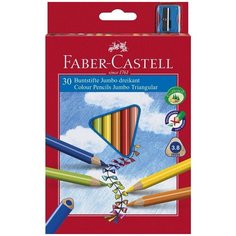 Набор цветных утолщенных карандашей FABER-CASTELL Junior TRIANGULAR 30 цветов, трехгранные