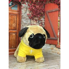Мягкая игрушка Мопс в желтом костюме Plush Toys