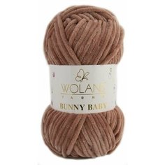 Пряжа Wolans BUNNY BABY 100% полиэстер, 100гр, 120 м (в упак 5*100)/плюшевая пряжа воланс банни беби/10054 розовое дерево