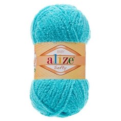 Пряжа фантазийная Alize Softy светлая бирюза (128), 5 шт