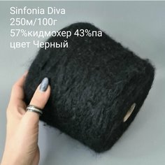 Пряжа итальянская бобинная , меринос , 250м/100г, на бобине 200г, кидмохер Sinfonia Diva