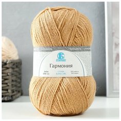 Пряжа "Гармония" 50% шерсть, 50% акрил 245м/100гр (005 бежевый) Камтекс
