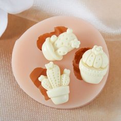 Молд "Кактусы" 1,8х1,4х0,9, 1,5х2х0,6, 1,2х1,9х0,6 см Noname