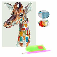 Алмазная мозаика 25х30 см, "Яркий жираф" (размер выкладки 20х25 см) Mazari