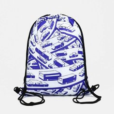 Мешок для обуви на шнурке, цвет белый/синий No Brand
