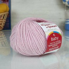 Пряжа Троицкая камвольная фабрика Кроха (ТКФ), пыльная роза - 1225, 20% шерсть, 80% акрил, 10 мотков, 50 г, 135 м.