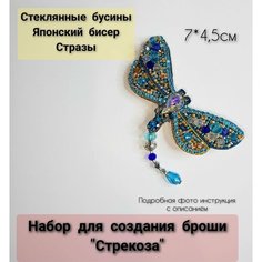 Набор для создания броши "Стрекоза" /Набор для вышивания броши своими руками Нет бренда
