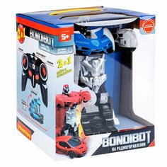 Трансформер 2в1 BONDIBOT на радиоуправлении робот и автомобиль, свет, аккум. USB-шнур, М1:18, Bondib Bondibon