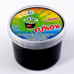 Слайм "Плюх" чёрный, контейнер, 500 г