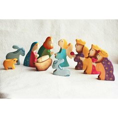 Мастерская Михеевых / Набор развивающих игрушек Рождественский с царями 11 фигурок набор / деревянные игрушки