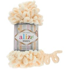 Пряжа Alize Puffy медовый (742), 100%микрополиэстер, 9м, 100г, 3шт
