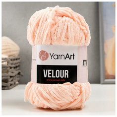 Пряжа "Velour" 100% микрополиэстер 170м/100г (869 св. персик) Нет бренда