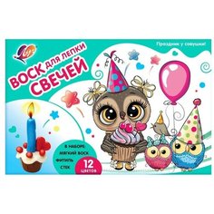 Луч Набор с воском для лепки свечей «Праздник у совушки», 12 цветов