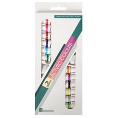 Краски акриловые, 12 цветов, в пластиковой тубе, 12 мл, в картонной коробке Китай