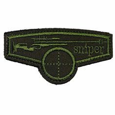 Нашивка, шеврон, патч (patch) на липучке Sniper Снайпер, размер 8,3*4,3 см Нет бренда