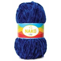 Пряжа Nako Lily синий (3054), 100%полиэстер, 180м, 100г, 5шт