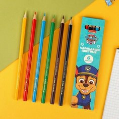 Карандаши цветные 6 цветов, Paw Patrol