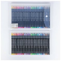 Фломастеры, 24 цвета, в пластиковой коробке, вентилируемый колпачок, "Кисти" КНР