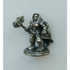 Гном (Дворф) Женщина Воин, Жрица, Dwarf. Фигурка металлическая 26 мм. Аксессуар для настольных игр ДнД / Dungeons & Dragons Нет бренда