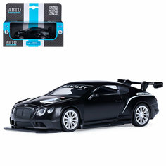 ТМ "Автопанорама" Машинка металлическая 1:43 Bentley Continental GT3, черный, откр. двери, инерция,