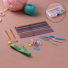 Набор для вязания, 28 предметов, в футляре Made in China