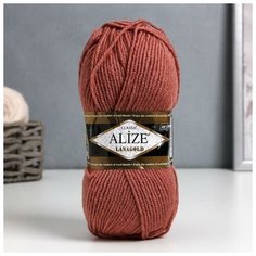 Пряжа "Lanagold" 51% акрил, 49% шерсть 240м/100гр (173 - вялая роза) Нет бренда