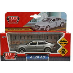 Машина металл AUDI a7 11см, двери, инерция, серебристый, кор. Технопарк