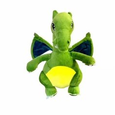 Мягкая игрушка Дракон зелёный. 24 см. Талисман 2024 года Дракон сидячий Королева Игрушек