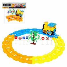 Железная дорога «Паровозик», работает от батареек, дорожные знаки в комплекте нет бренда