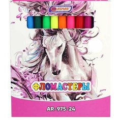 Фломастеры "Единорог" в картонной упаковке, на европодвесе - 18 цветов Asmar