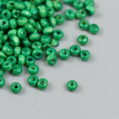 Бусины для творчества дерево "Зелёные" d 0,4 см набор 20 гр Top Market