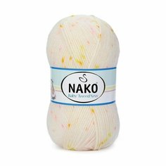 Пряжа NAKO BABY TWEED (NAKO), белый с оранж/желт/лилов - 32137, 100% премиум акрил, 5 мотков, 100 г, 230 м.