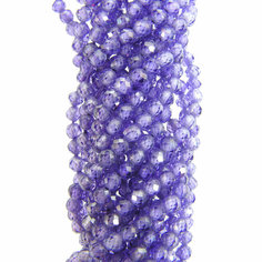 Фианит с огранкой Amethyst (нить 12 см) (3 мм) бусины, камни для рукоделия Нестандарт