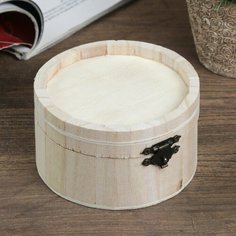 Шкатулка для росписи дерево круглая Бочка 5,3х10,2х10,2 см Китай