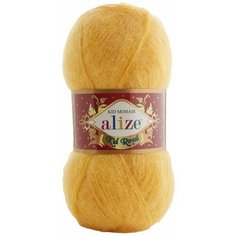 Пряжа Alize Kid Royal mohair - 2 шт, 488 желтый, 500 м/ 50 г, 62% мохер, 38% полиамид /Ализе кид роял мохер/