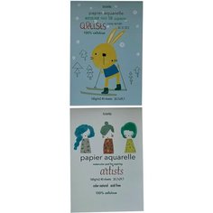 Альбом для рисования акв. Kroyter 40л А4, скл, бл.160г, тв. подл, Art, в асс.64560