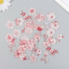 Наклейки для творчества пластик "Цветочный сад" набор 40 шт 0,2х10х15 см