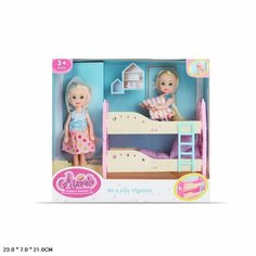 Игровой набор мебели: двухъярусная кровать и две куклы, LR1418 Китай