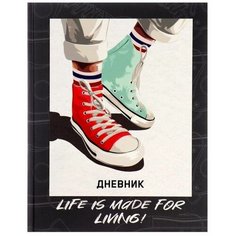 Дневник универсальный для 1-11 классов, "Кеды зелено-красные", твердая обложка 7БЦ, матовая ламинация, выборочный лак, 40 листов Calligrata