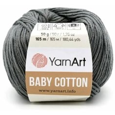 Пряжа YarnArt Baby cotton стальной (454), 50%хлопок/50%акрил, 165м, 50г, 1шт