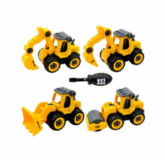 Набор строительных машинок - конструктор с отверткой Нет бренда