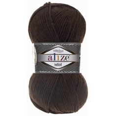 Пряжа Alize Superlana Midi коричневывй (26), 25%шерсть/75%акрил, 170м, 100г, 3шт
