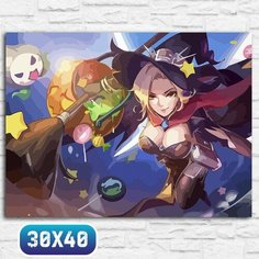 Картина по номерам на холсте осень хэллоуин (овервотч, overwatch, мерси, ангел) - 12535 40х30 Бруталити