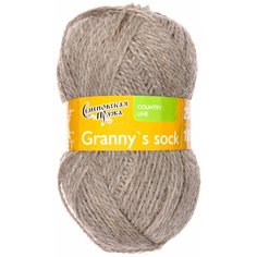 Пряжа Семеновская Granny`s sock W (Бабушкин носок ЧШ) натуральный темно-коричневый (105), 100%шерсть, 250м, 100г, 3шт