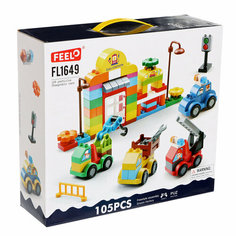 FEELO Конструктор Город «Заправка», 105 деталей