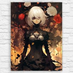 Картина по номерам на холсте игра Nier Automata (Аниме, PS, PC, XBOX, SWITCH) - 12602 В 30x40 Бруталити