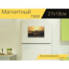 Магнитный пазл "Бразилия, санпаулу, морской берег" на холодильник 27 x 18 см. Lots Prints