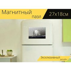 Магнитный пазл "Мыльные пузыри, замороженный, мороз" на холодильник 27 x 18 см. Lots Prints