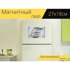 Магнитный пазл "Монета, золото, наличные" на холодильник 27 x 18 см. Lots Prints
