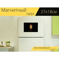 Магнитный пазл "Светильник провода, ретро лампа, ретро" на холодильник 27 x 18 см. Lots Prints